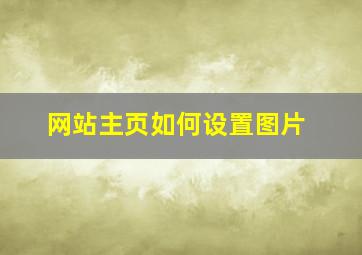 网站主页如何设置图片