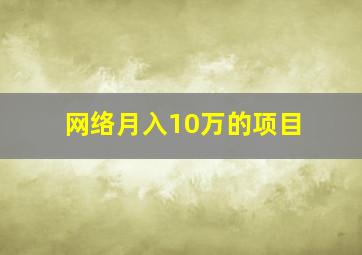 网络月入10万的项目