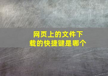 网页上的文件下载的快捷键是哪个