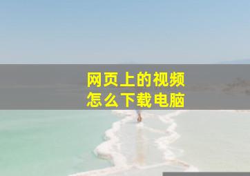 网页上的视频怎么下载电脑