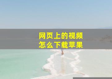 网页上的视频怎么下载苹果