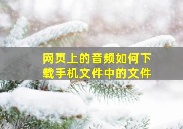 网页上的音频如何下载手机文件中的文件