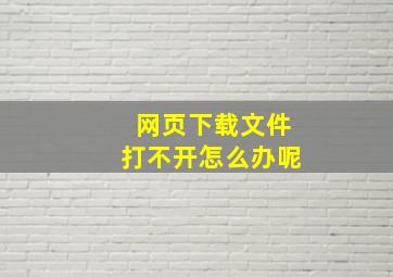 网页下载文件打不开怎么办呢