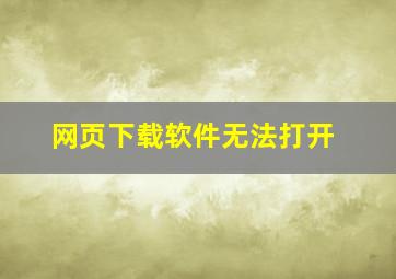 网页下载软件无法打开