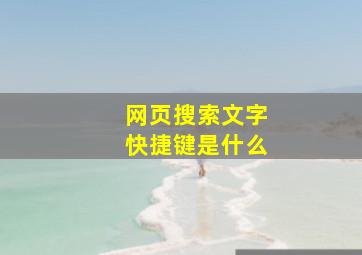 网页搜索文字快捷键是什么