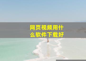 网页视频用什么软件下载好