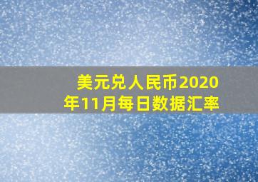 美元兑人民币2020年11月每日数据汇率