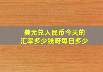 美元兑人民币今天的汇率多少钱呀每日多少