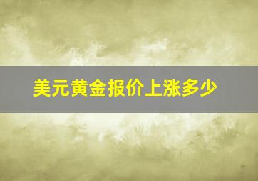 美元黄金报价上涨多少