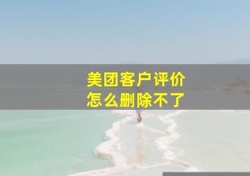 美团客户评价怎么删除不了