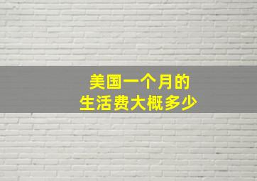 美国一个月的生活费大概多少