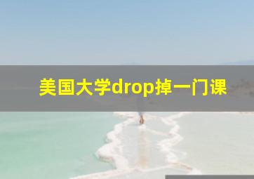 美国大学drop掉一门课