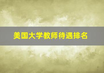 美国大学教师待遇排名