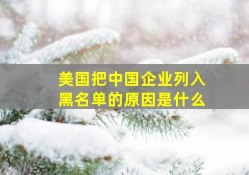 美国把中国企业列入黑名单的原因是什么