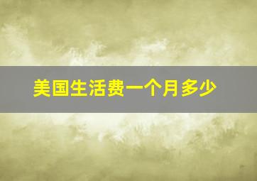 美国生活费一个月多少