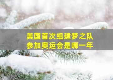 美国首次组建梦之队参加奥运会是哪一年