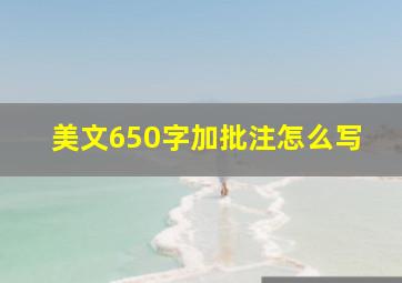 美文650字加批注怎么写