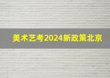 美术艺考2024新政策北京