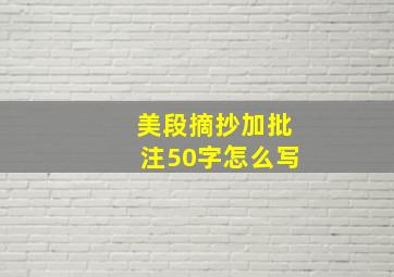 美段摘抄加批注50字怎么写