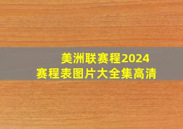 美洲联赛程2024赛程表图片大全集高清