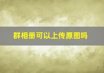 群相册可以上传原图吗