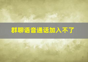 群聊语音通话加入不了