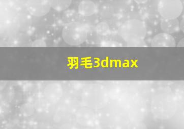 羽毛3dmax