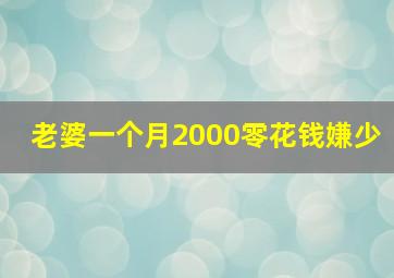 老婆一个月2000零花钱嫌少