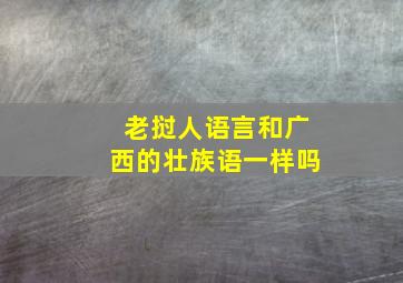 老挝人语言和广西的壮族语一样吗