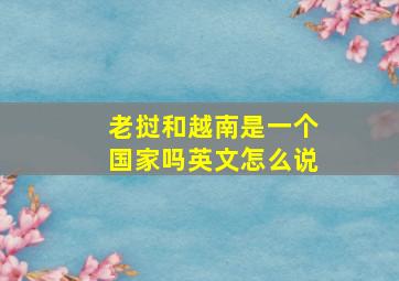 老挝和越南是一个国家吗英文怎么说