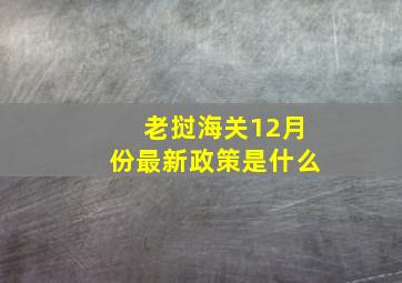 老挝海关12月份最新政策是什么