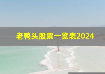 老鸭头股票一览表2024