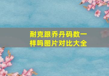 耐克跟乔丹码数一样吗图片对比大全