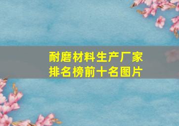 耐磨材料生产厂家排名榜前十名图片