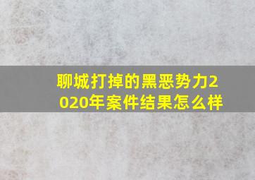 聊城打掉的黑恶势力2020年案件结果怎么样