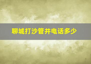 聊城打沙管井电话多少