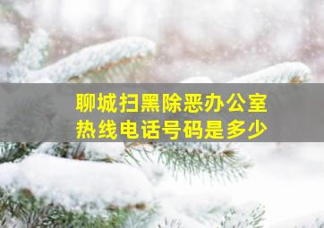 聊城扫黑除恶办公室热线电话号码是多少