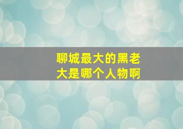 聊城最大的黑老大是哪个人物啊