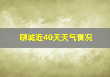 聊城近40天天气情况