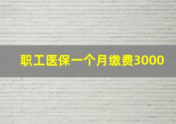 职工医保一个月缴费3000