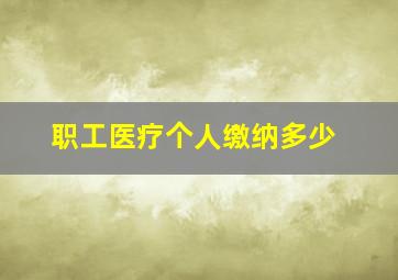 职工医疗个人缴纳多少