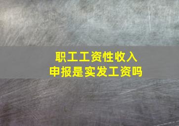 职工工资性收入申报是实发工资吗