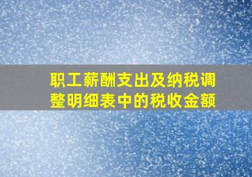 职工薪酬支出及纳税调整明细表中的税收金额