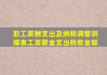 职工薪酬支出及纳税调整明细表工资薪金支出税收金额