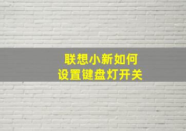 联想小新如何设置键盘灯开关