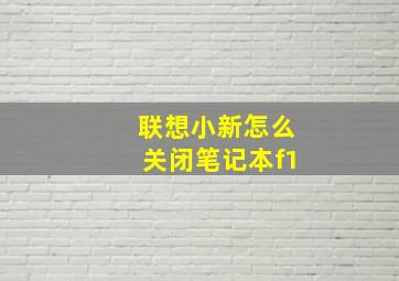 联想小新怎么关闭笔记本f1