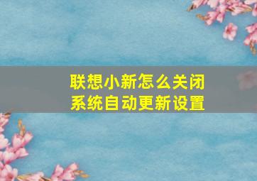 联想小新怎么关闭系统自动更新设置