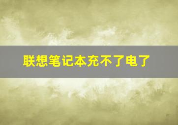 联想笔记本充不了电了