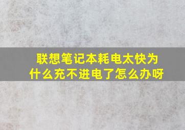 联想笔记本耗电太快为什么充不进电了怎么办呀