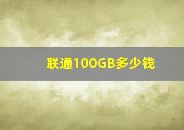 联通100GB多少钱